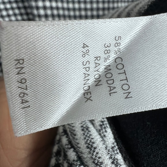 JJill Black White Gingham Check V Neck 3/4 Sleeve Knee Length Dress Plus Size XL - Picture 8 of 15